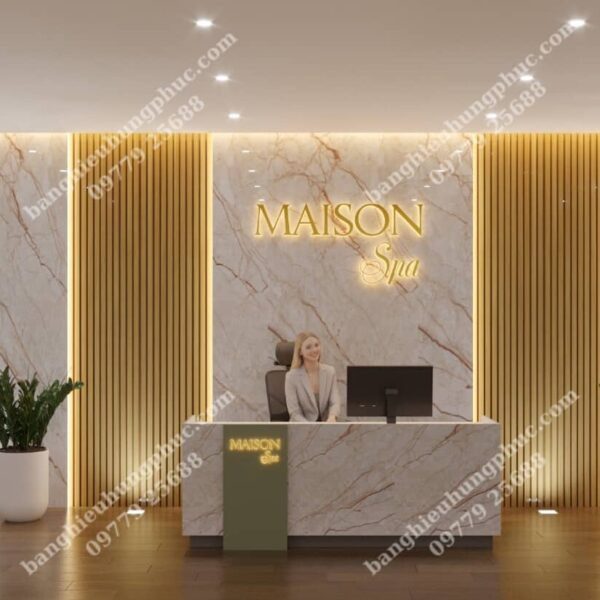 Mẫu bảng hiệu spa đẹp hiện đại với chữ lớn