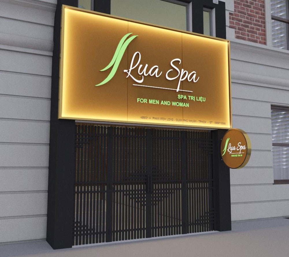 Mẫu bảng hiệu spa đẹp kết hợp led