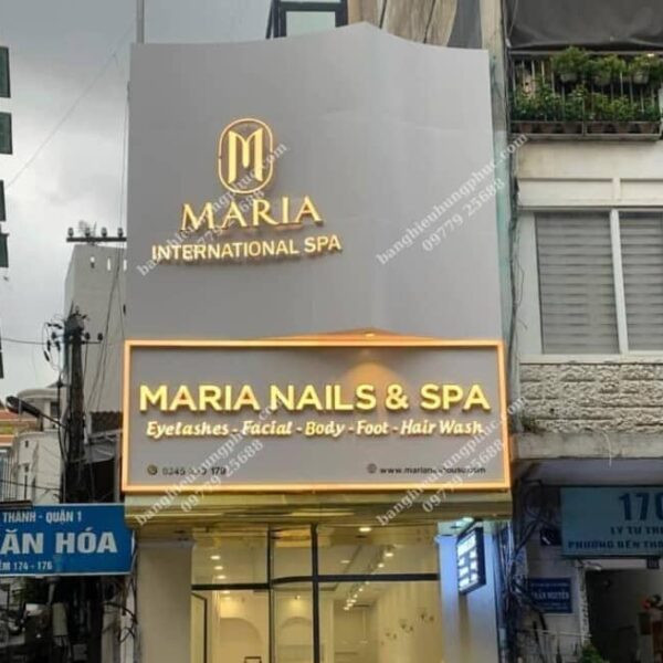 Mẫu bảng hiệu spa đẹp tông màu hồng nữ tính