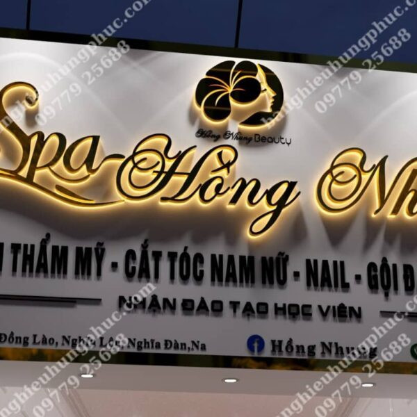 Mẫu bảng hiệu spa đẹp với thiết kế hiện đại và màu sắc hài hòa
