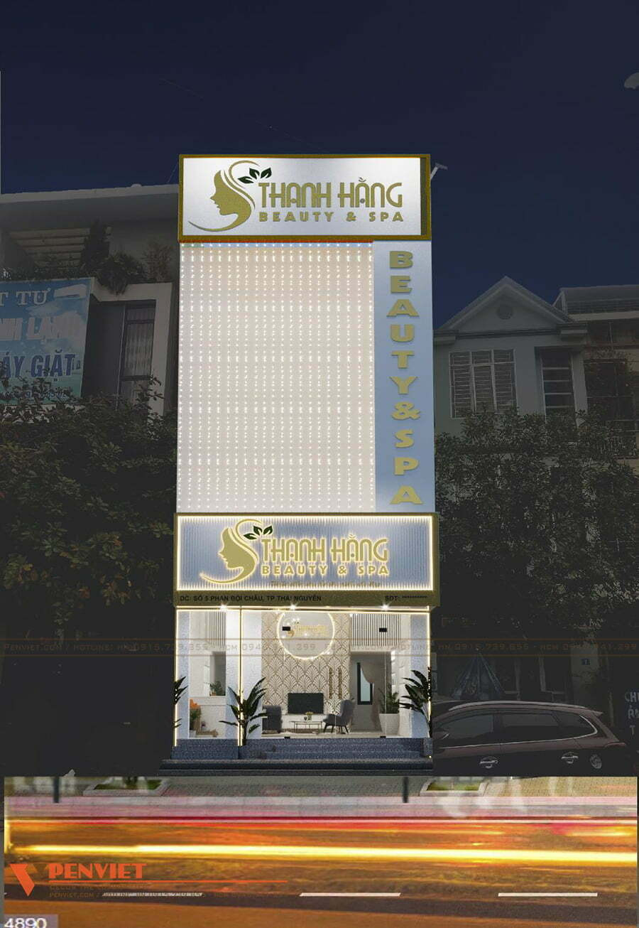 Mẫu biển quảng cáo spa chăm sóc da đẹp, hiện đại