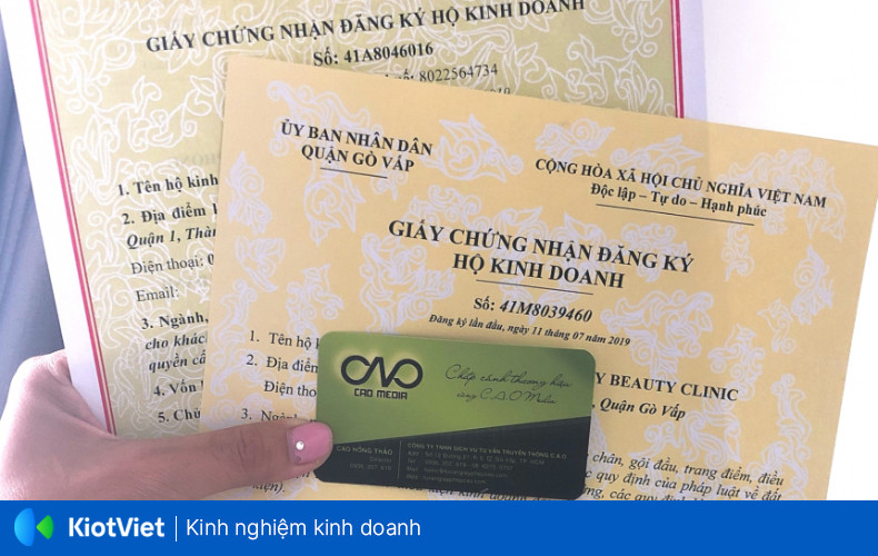 Mẫu giấy chứng nhận đăng ký hộ kinh doanh spa cá thể tại Việt Nam