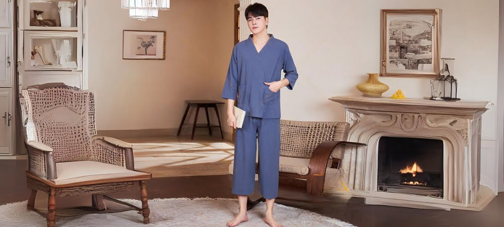 Mẫu quần spa dáng dài màu xám trung tính, thiết kế rộng rãi, phù hợp cho cả nam và nữ