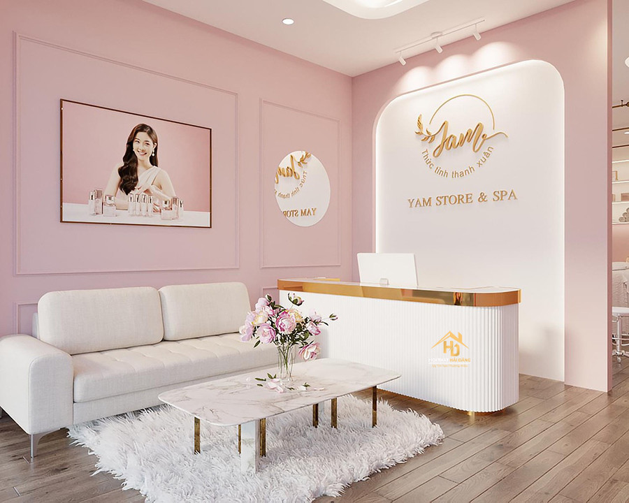 Mẫu quầy lễ tân spa di động nhỏ gọn, linh hoạt tối ưu không gian