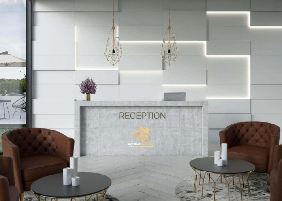 Mẫu quầy lễ tân spa phong cách chữ U, không gian rộng rãi