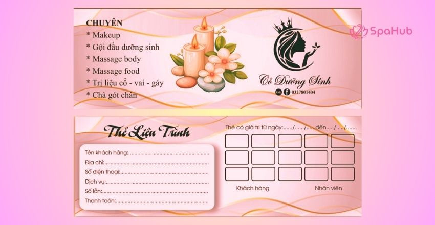Mẫu thẻ liệu trình spa đơn giản 5