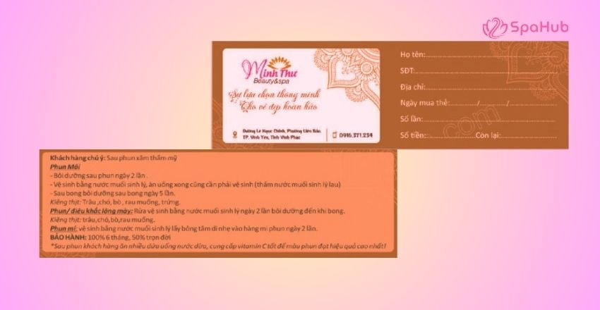 Mẫu thẻ liệu trình spa sang trọng 1