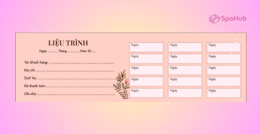 Mẫu thẻ liệu trình spa sang trọng 5