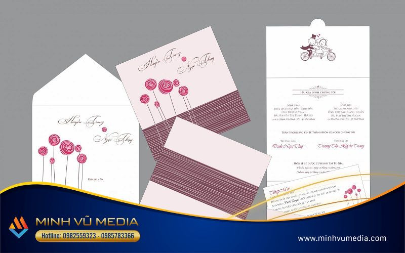 Mẫu thiết kế thư mời khai trương spa với phối màu nữ tính