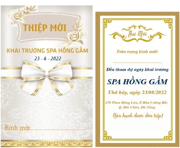 In ấn thiệp mời khai trương spa số lượng ít, chất lượng cao
