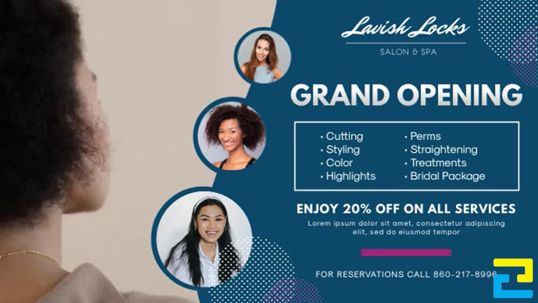 Mô hình mẫu băng rôn khai trương spa với bố cục thông tin rõ ràng về dịch vụ và thông điệp chào mừng, giúp khách hàng dễ dàng nắm bắt.