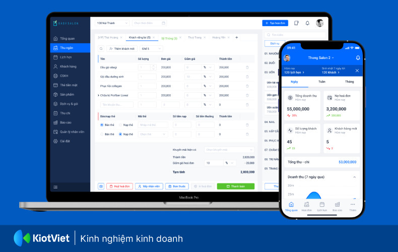 Phần mềm Easy Salon chuyên biệt cho các spa và salon làm đẹp, đơn giản hóa quy trình vận hành.