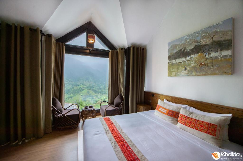 Phòng Deluxe Valley View tại Sapa Jade Hill Resort &amp; Spa mang đến trải nghiệm ngắm thung lũng Mường Hoa