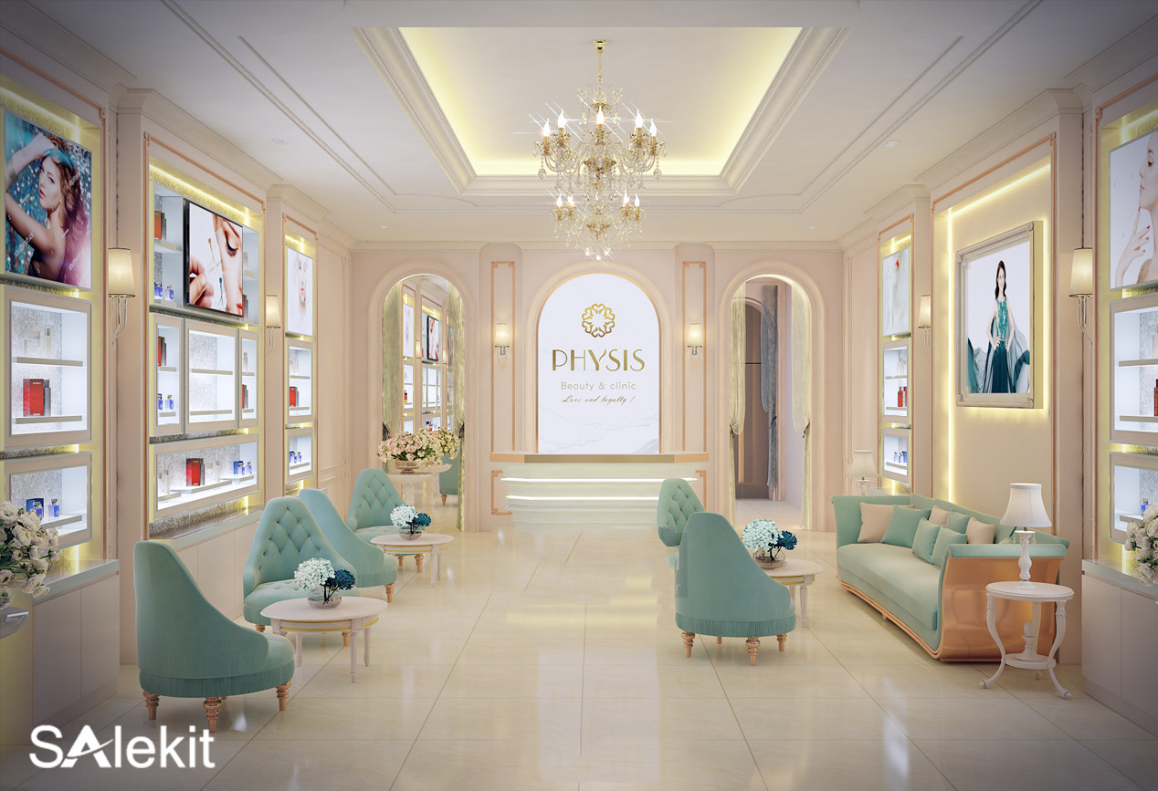 Phòng spa tại nhà với gam màu trung tính, tạo cảm giác yên bình và thư thái