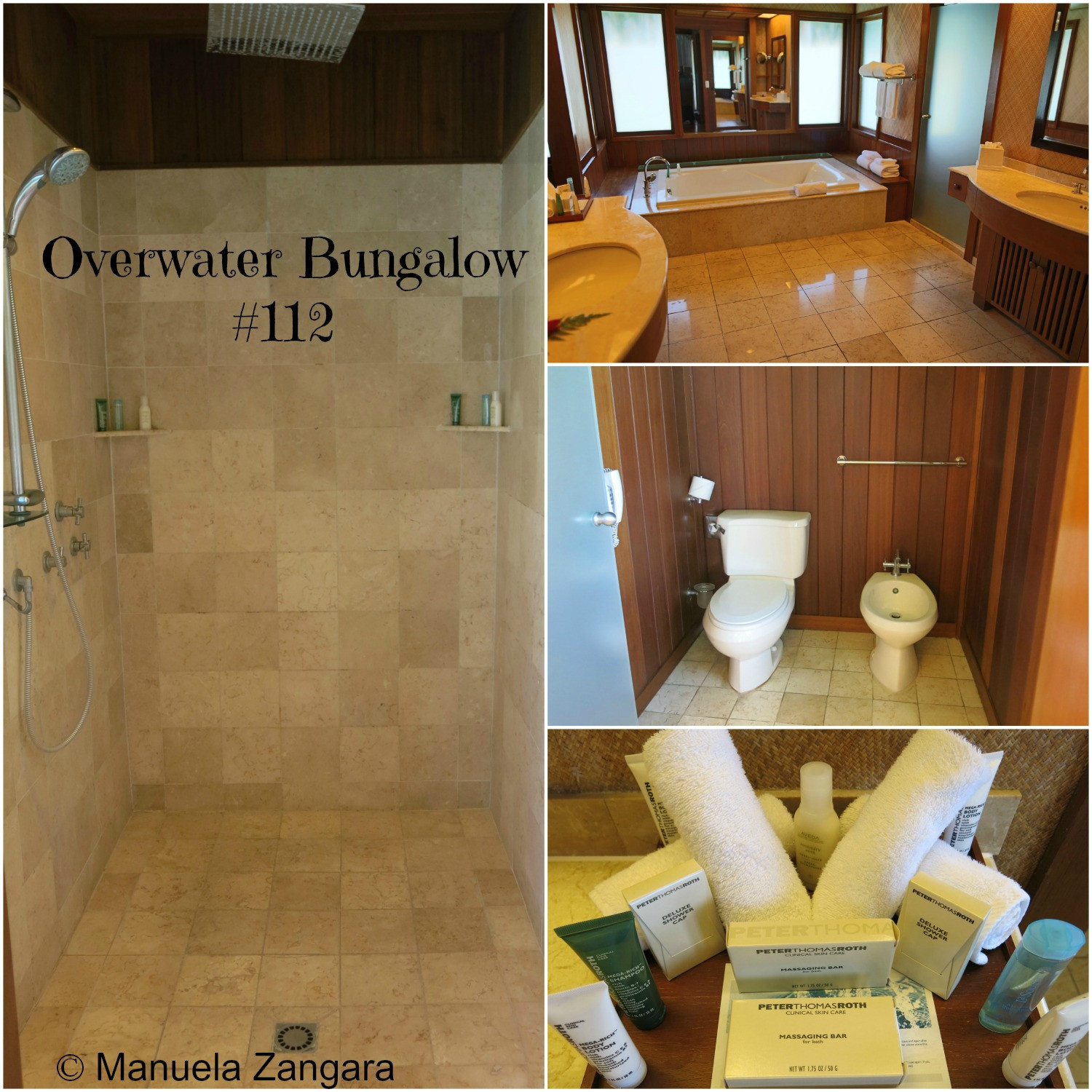 Phòng tắm sang trọng và rộng rãi trong biệt thự tại Hilton Bora Bora Nui Resort &amp; Spa