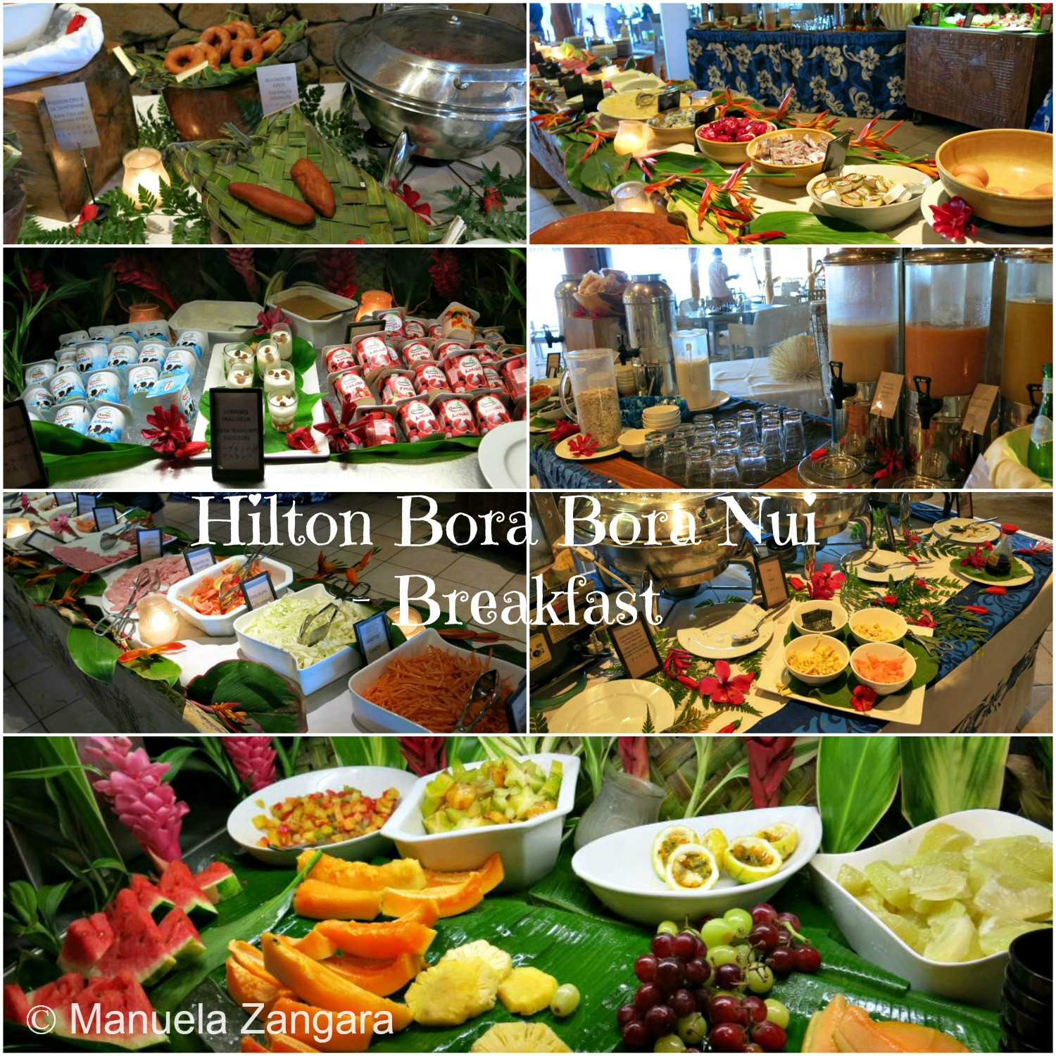 Quầy trứng chế biến theo yêu cầu trong bữa sáng buffet tại Hilton Bora Bora Nui Resort &amp; Spa