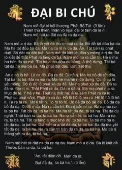 Sách Chú Đại Bi - Kinh điển Phật giáo