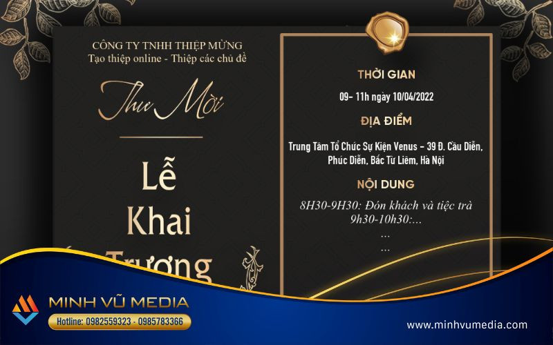 Thiệp mời khai trương spa chuyên nghiệp, ấn tượng