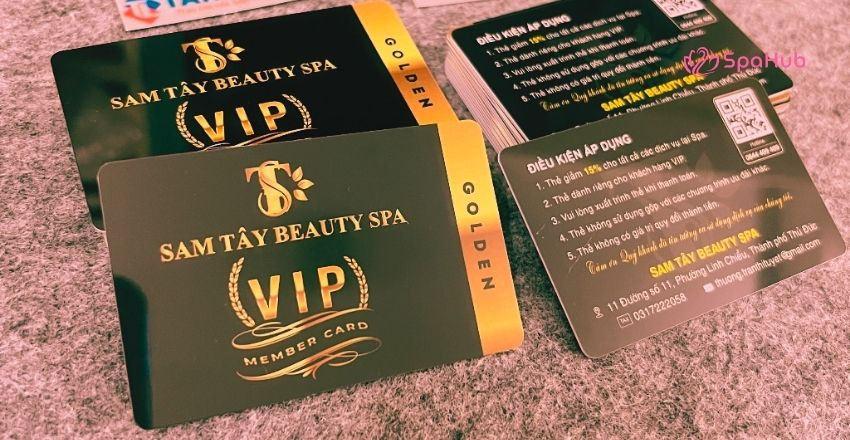 Thiết kế bố cục rõ ràng cho thẻ dịch vụ spa