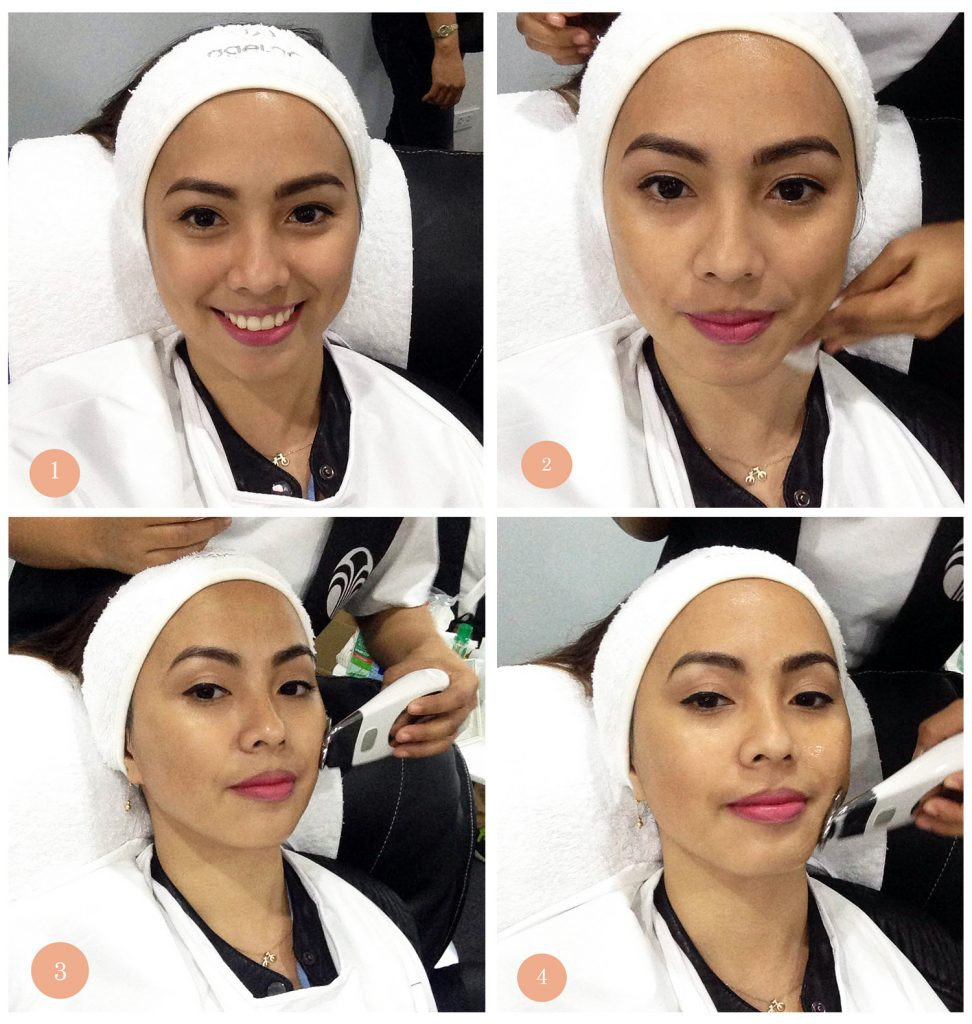 Thiết kế máy massage mặt galvanic spa của Nuskin với màn hình hiển thị và các nút điều khiển