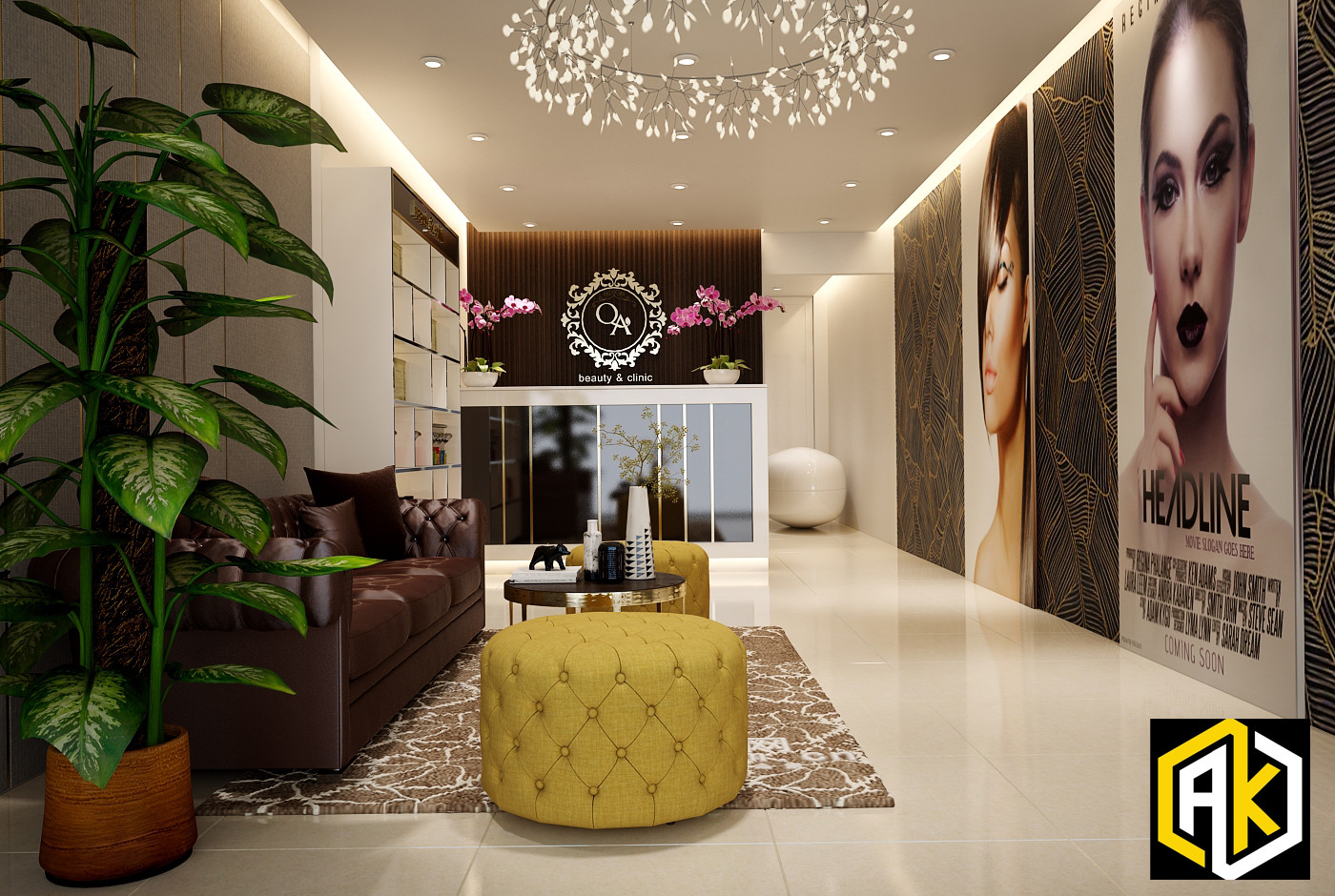 Thiết kế spa mini nhỏ đẹp phong cách hiện đại