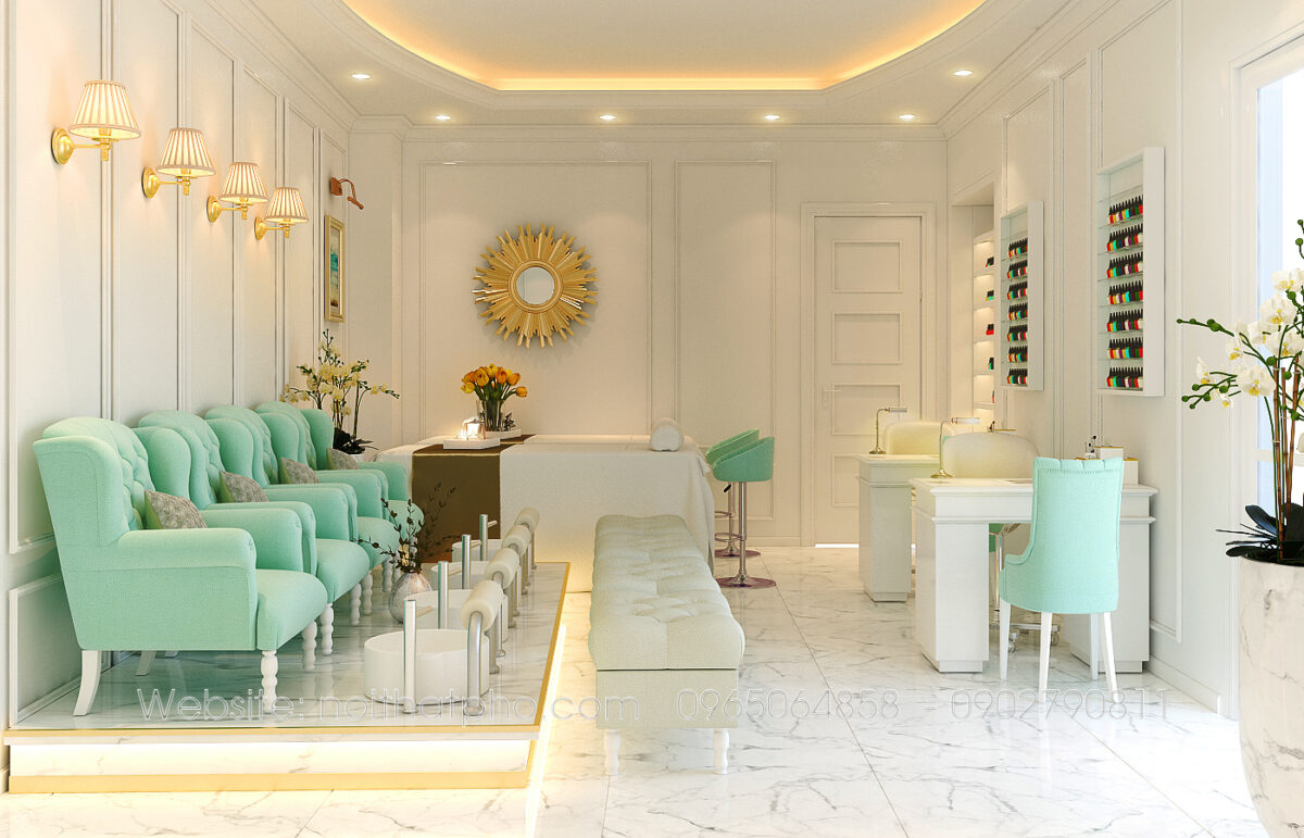Mẫu thiết kế tiệm spa nhỏ xinh với không gian tiếp đón ấm cúng tại Hà Nội
