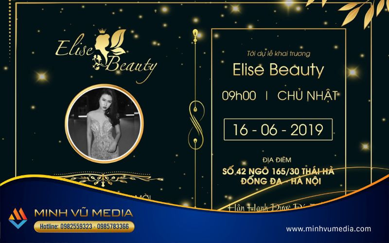 Thư mời khai trương spa sang trọng, phong cách