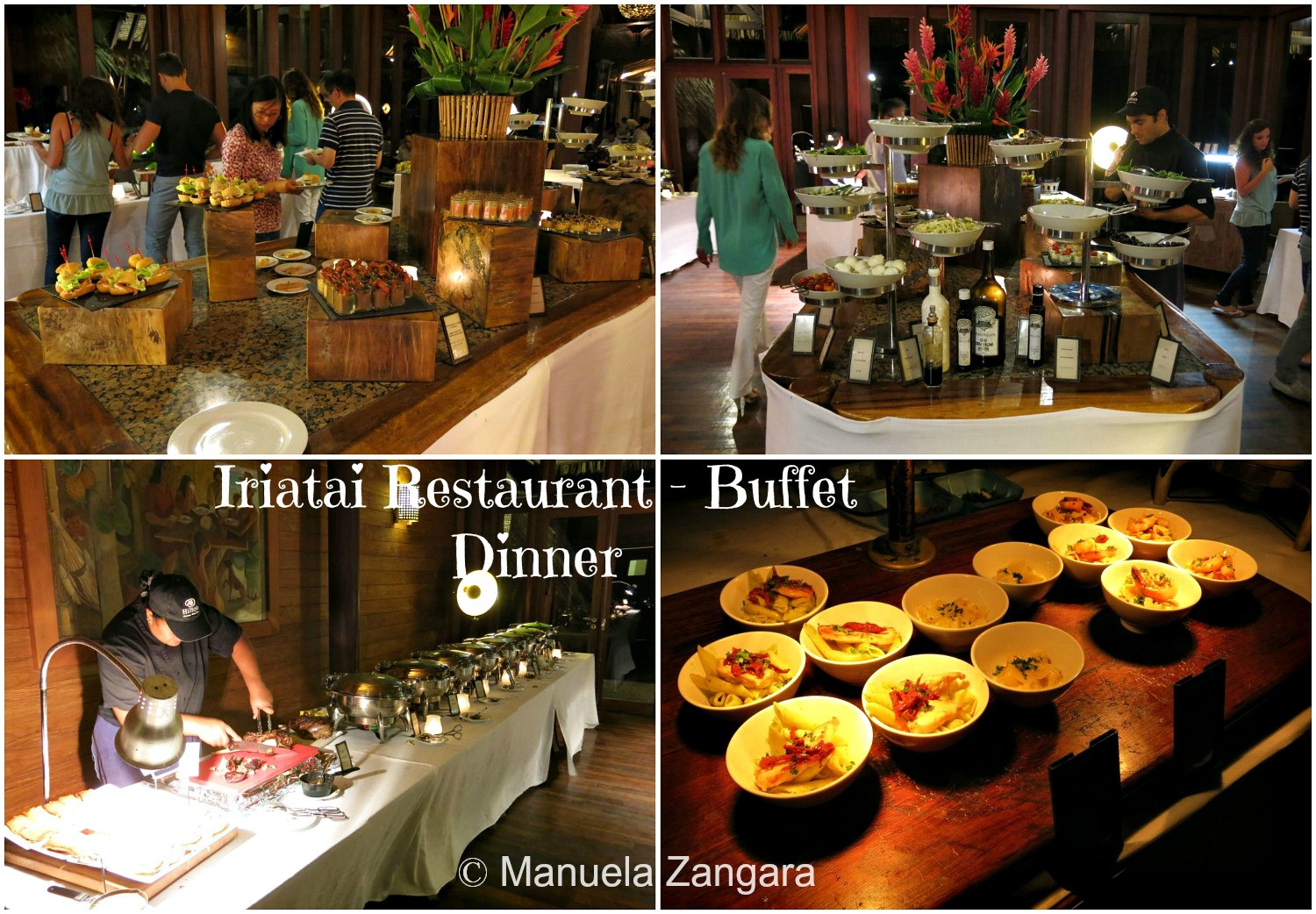 Tiệc buffet tối sang trọng tại nhà hàng Iriatai, Hilton Bora Bora Nui Resort &amp; Spa với đa dạng món ăn