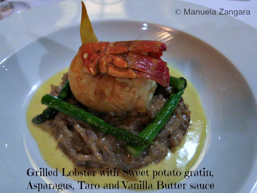 Tôm hùm nướng với sốt vani và khoai môn, món hải sản cao cấp tại Iriatai, Hilton Bora Bora Nui Resort &amp; Spa
