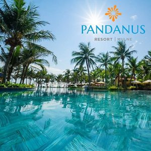 Tổng quan Pandanus Resort Spa Mũi Né với hồ bơi lớn và kiến trúc nhiệt đới