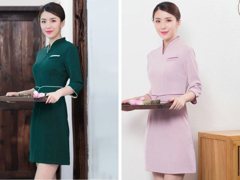 Váy liền thân là sự lựa chọn phổ biến của các spa