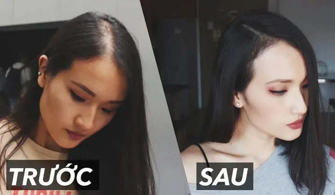 Người phụ nữ với mái tóc dài suôn mượt óng ả thể hiện kết quả của cách làm mọc tóc nhanh