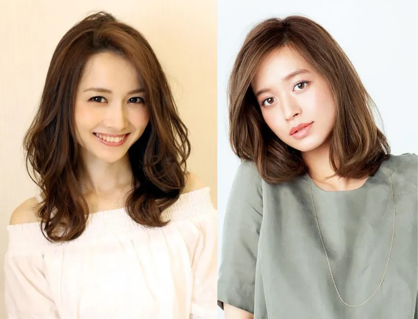 Tóc xoăn sóng lơi ngang vai với nhiều hoa văn và độ mềm mại