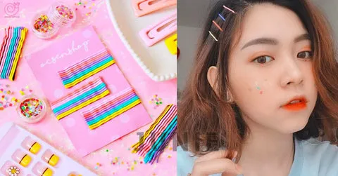 Những chiếc kẹp tăm đủ màu sắc được sử dụng để tạo kiểu tóc không nhiệt
