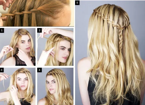 Tết tóc thác nước cơ bản tạo vẻ ngoài dịu dàng, nữ tính