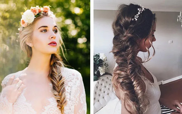 Quy trình tết tóc lỏng và đánh rối nhẹ nhàng ở phần đuôi để tăng sự nữ tính