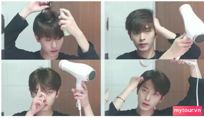 Hướng dẫn kỹ thuật sấy tóc tạo độ phồng cho mái.