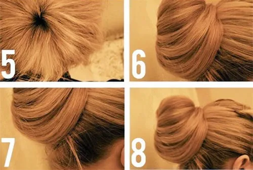 Thực hiện các bước cách búi tóc tròn bằng dụng cụ