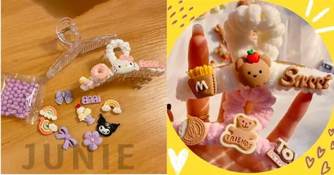 Dụng cụ cần chuẩn bị để làm kẹp tóc len nhung đính charm thủ công