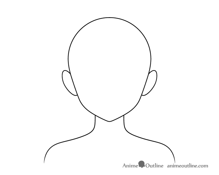Vẽ khung đầu và vai cơ bản theo phong cách anime làm nền tảng cho kiểu tóc