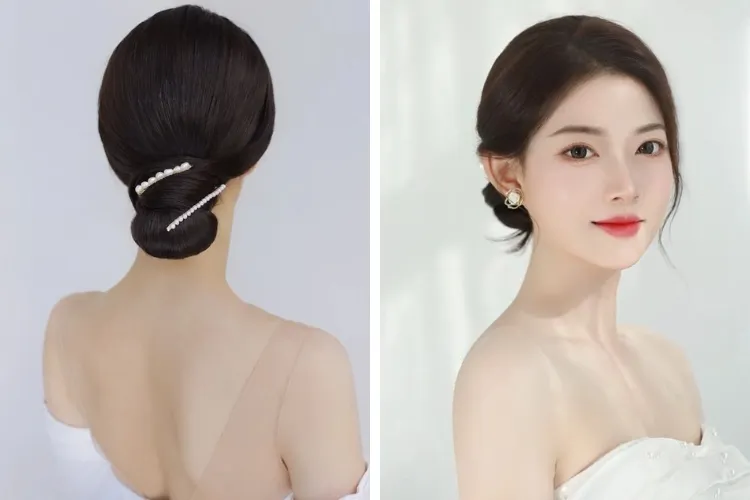 Tóc búi cổ điển, kỹ thuật chignon thanh lịch, thể hiện chuyên môn cao trong cách búi tóc đẹp nhất