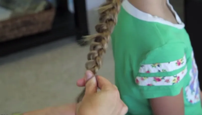 Hình ảnh bím tóc được buộc chặt ở đuôi