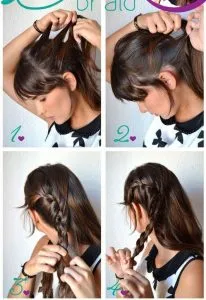 Tóc uốn đuôi kết hợp với tóc tết chéo và buộc cao, mang lại vẻ ngoài trẻ trung và năng động cho nữ sinh