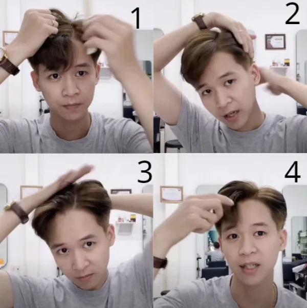 Vuốt tóc 7/3 theo phong cách lãng tử với phần mái mềm mại và có độ rủ tự nhiên