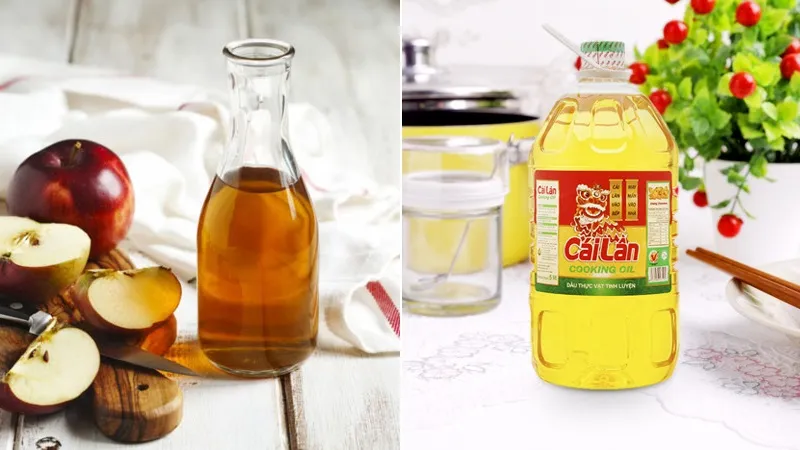 Hỗn hợp dầu ăn và giấm tẩy màu nhuộm và giúp tóc suôn mượt