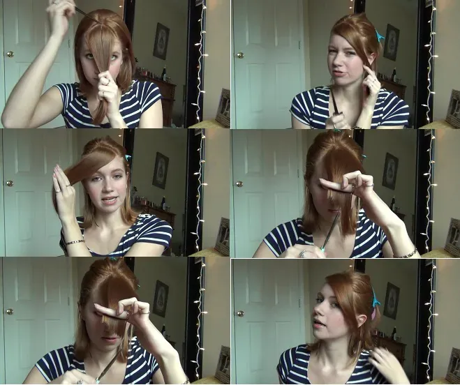 Các bước cắt mái xéo cho chị em mặt tròn