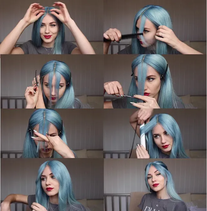 Các bước cắt kiểu mái xéo thưa mỏng