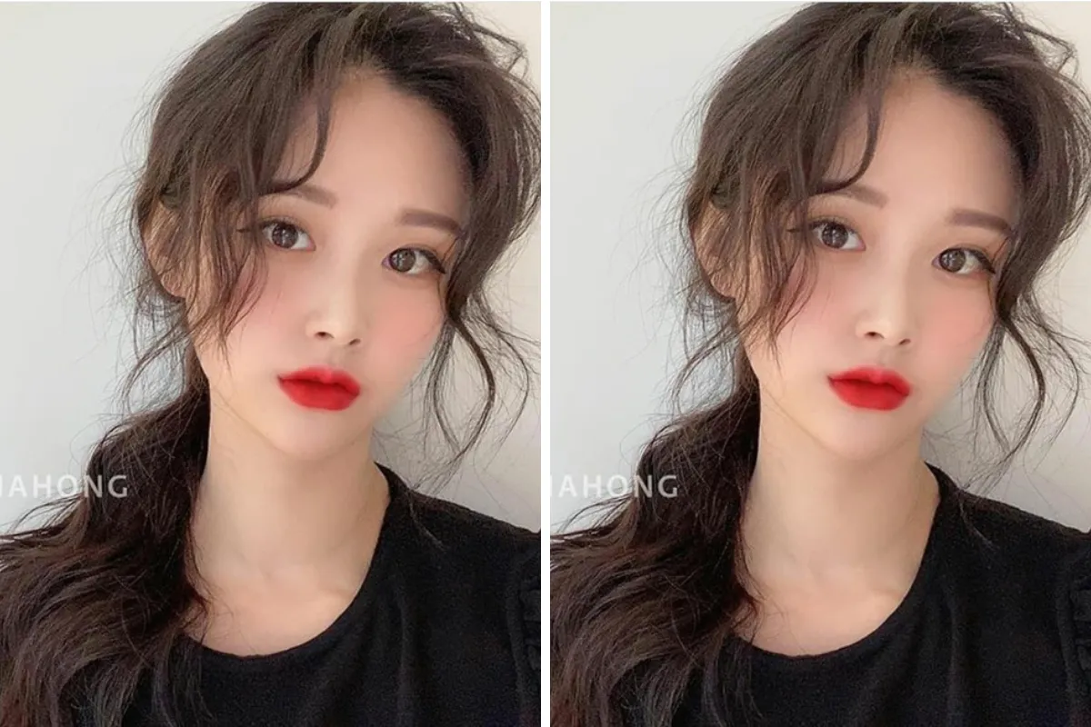 Người phụ nữ với kiểu tóc tết xương cá hoặc tết Pháp lãng mạn, phù hợp với các bữa tiệc nhẹ