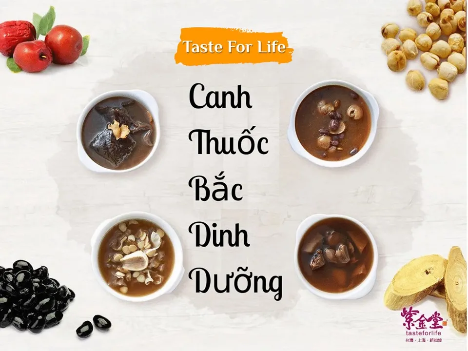 Hình ảnh một bát canh thuốc bắc truyền thống (Li Guo Soup hoặc Jin Xuan Soup)