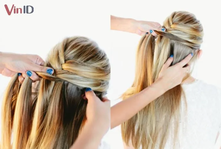 Tết tóc đuôi sam đơn giản dễ làm, phù hợp với mọi cô nàng yêu thích sự năng động